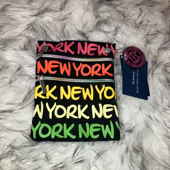 BeNoticed Pink and Black New York Crossbody Bag - Picture 2 of 5